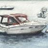 Boat, Watercolor and Colored Pencil